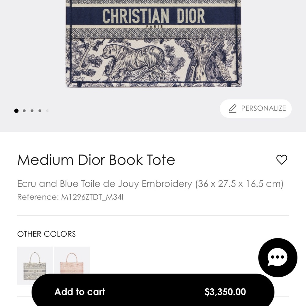 Christian Dior Medium Book Tote and matching print travel makeup bag - Picture 2 of 3